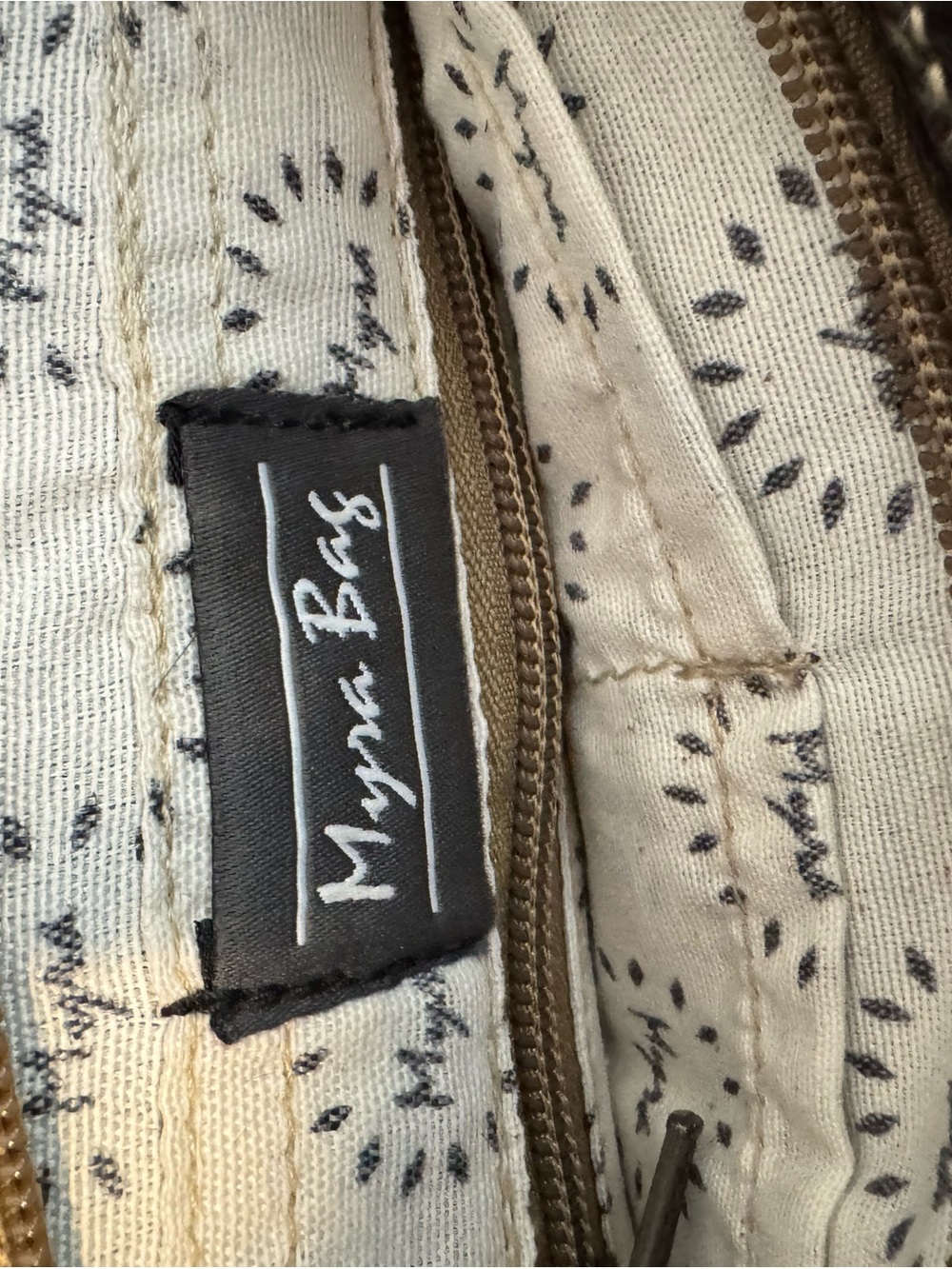 Myra Bag Hair-On Shoulder Bag, Black/White, Brown Leather - Picture 7 of 7
